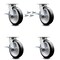 Service Caster 8 Inch Kingpinless Rubber on Aluminum Wheel Caster Set Brake and Swivel Lock SCC SCC-KP30S820-RAR-SLB-BSL-4 - alternate 1